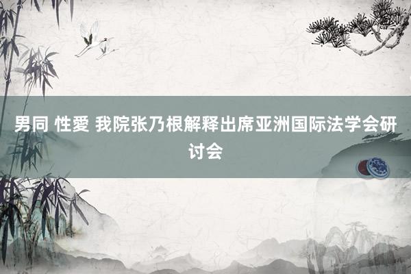 男同 性愛 我院张乃根解释出席亚洲国际法学会研讨会
